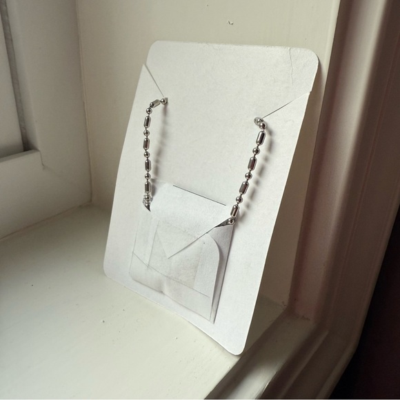 Glass Bottle Pendant Necklace with Brown Crystal Beads 18” Silver Tone Chain - Picture 8 of 8